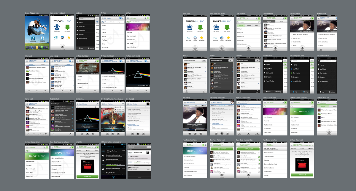 Muve Music 4.0: Android & iOS beta screens