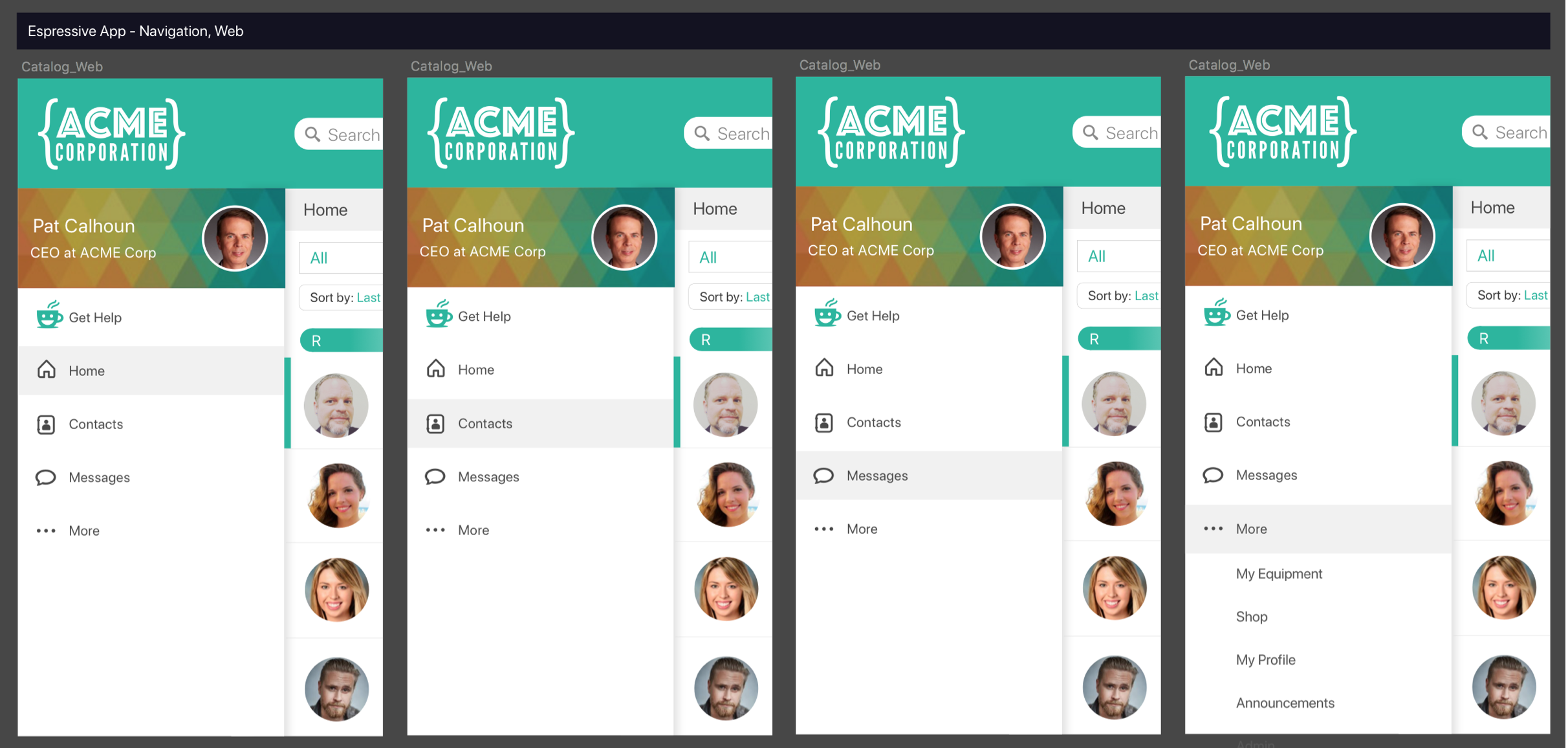 Espressive app navigation