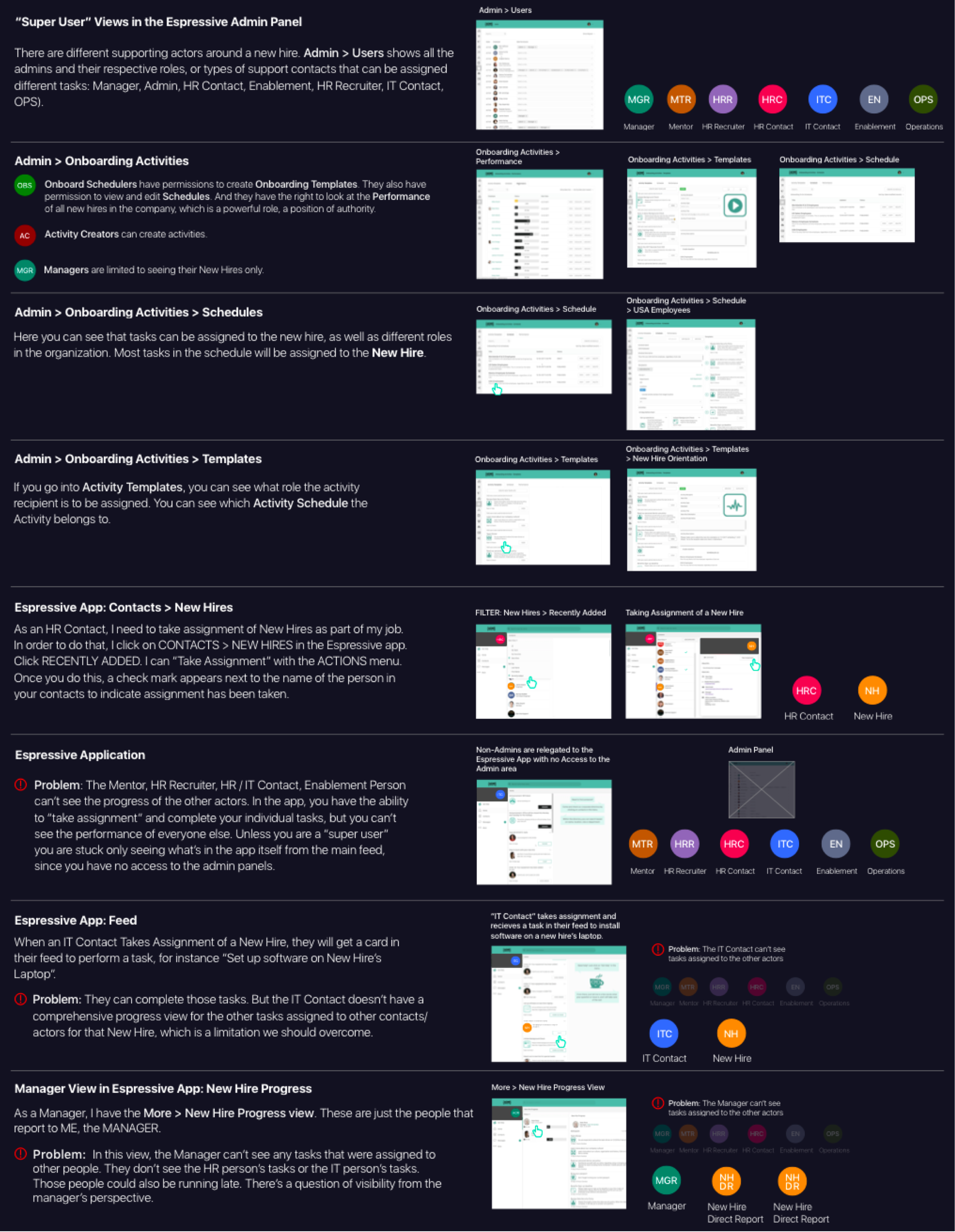 Espressive manager / admin view UX
