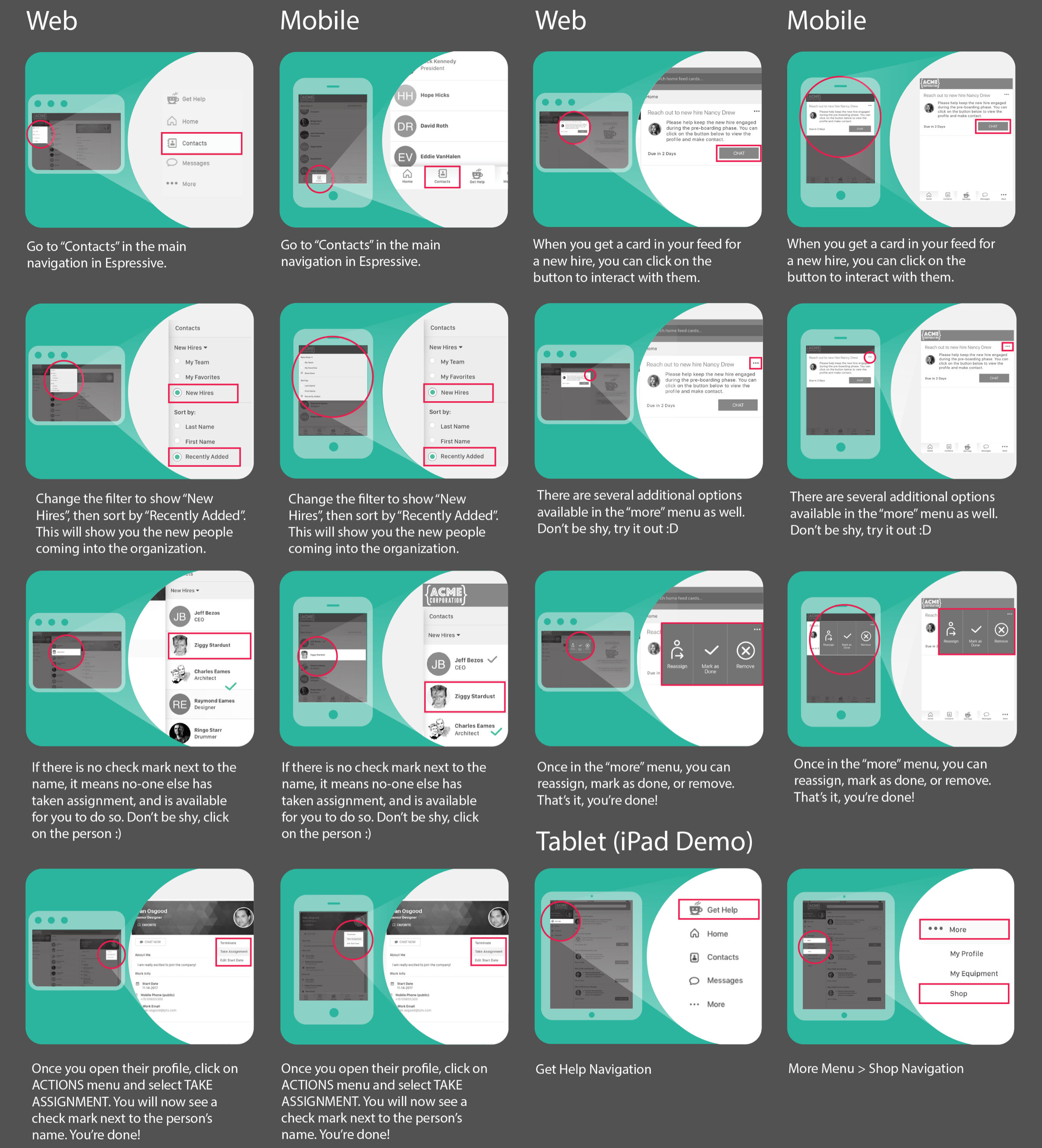 Espressive “Show Me How” instruction cards
