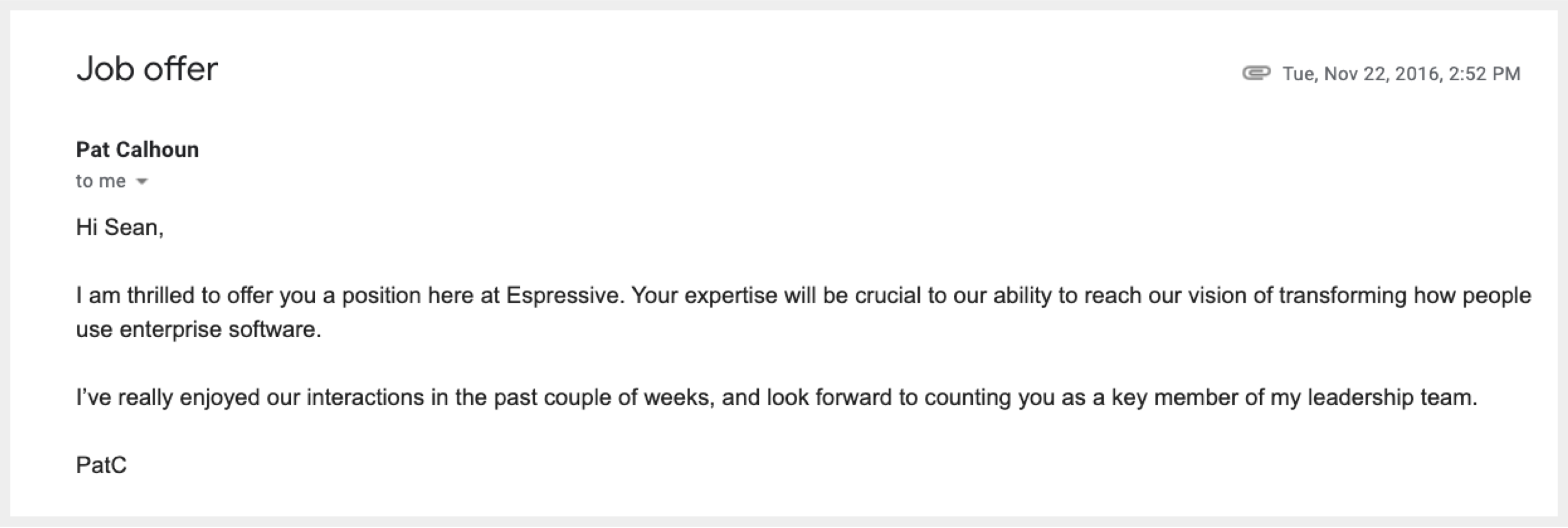 Espressive — work sample